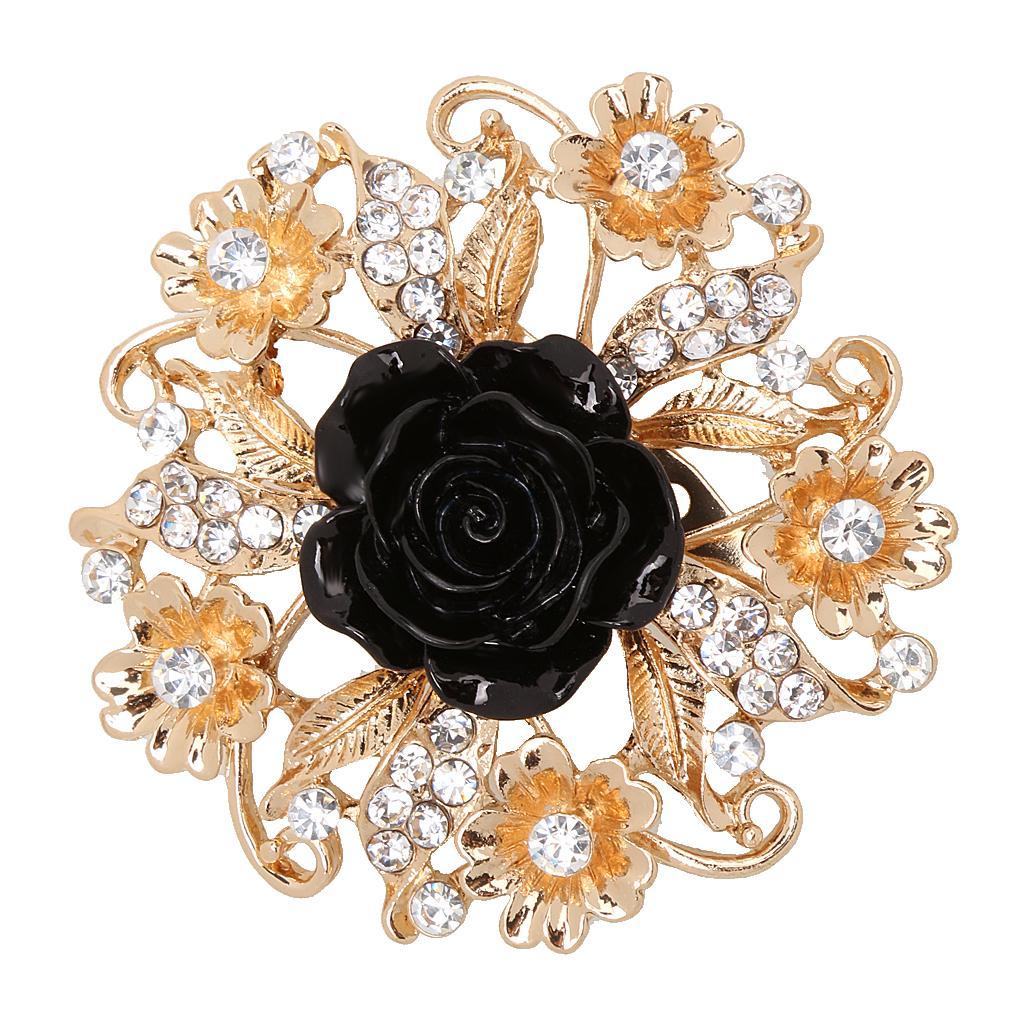 Diamante Rhinestone Flower Brooch for Wedding  Clip Scarf Buckle