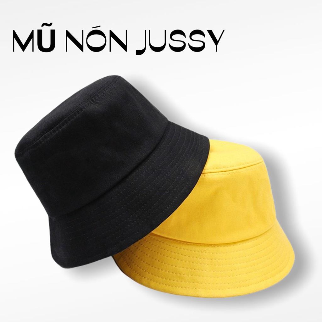 Mũ Bucket Trơn Jussy Fashion Nón Bucket 2 Mặt 2 Màu Tiện Lợi Chất Vải Kaki Cotton Thoáng Mát Form Nón Tai Bèo Unisex