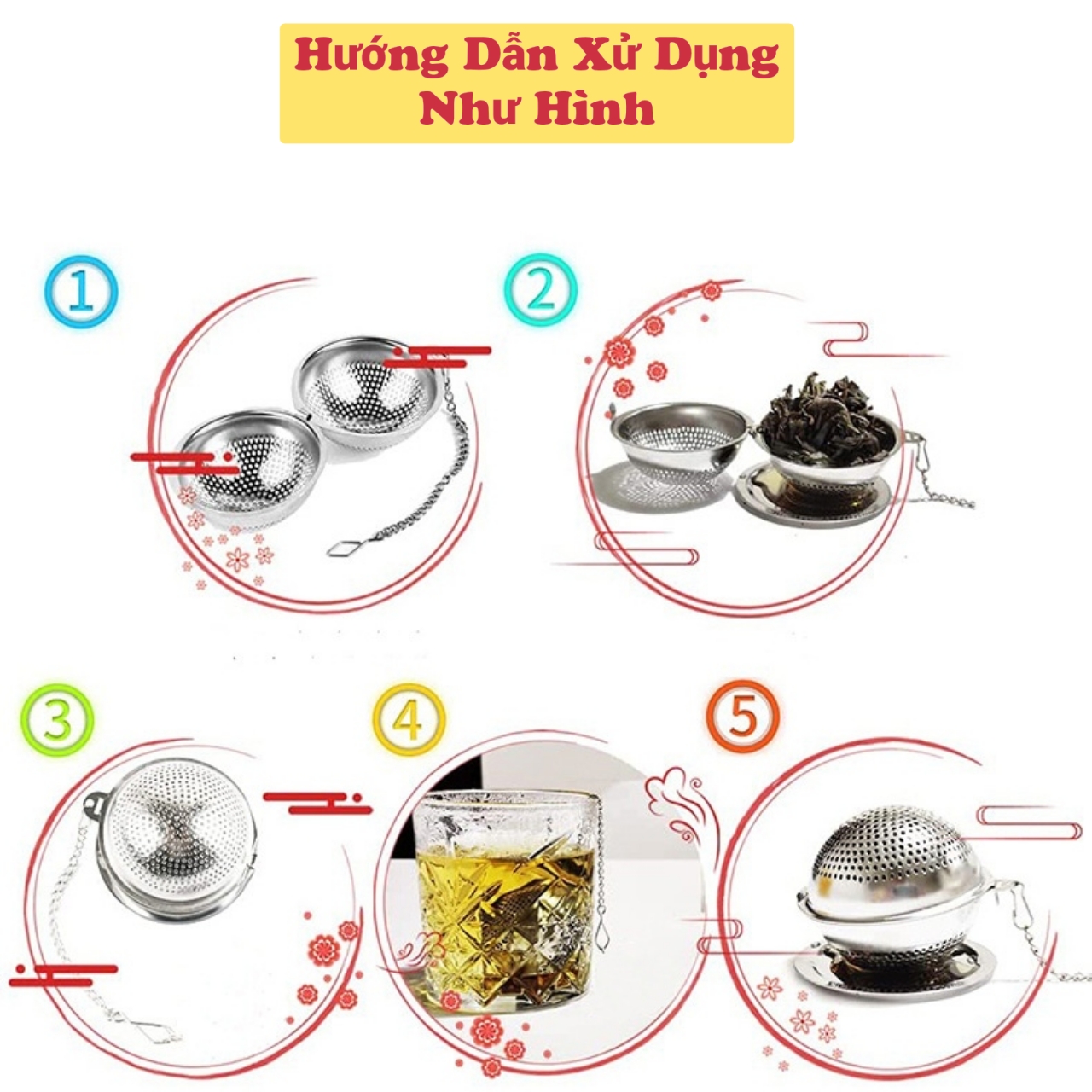 Dụng Cụ Lọc Trà/ Thảo Quả Thả Ấm Đa Năng Inox 304 Hàng Cao Cấp