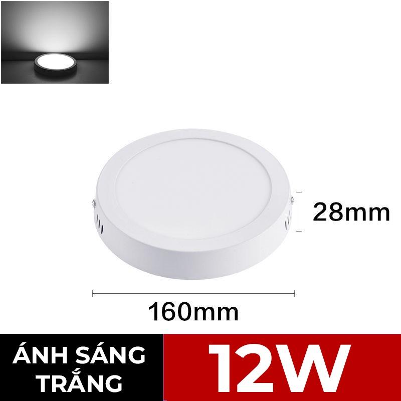 Đèn Ốp Nổi Trần Siêu Sáng mẫu tròn, vuông ánh sáng trắng 12W 18W và 24W, loại đèn trần hiên, hành lang cao cấp