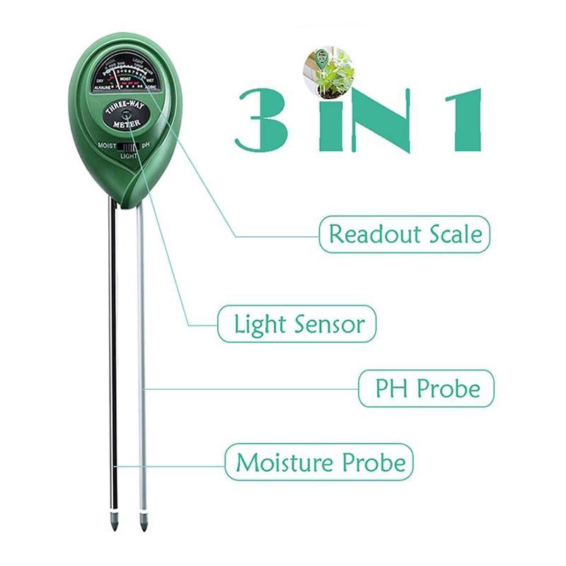 MÁY ĐO PH 3 TRONG 1 SIÊU TIỆN DỤNG - GIÚP ĐO ĐỘ ẨM-PH-ÁNH SÁNG TRONG ĐẤT