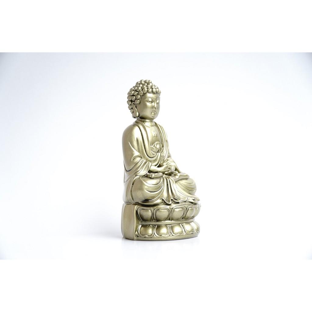 Tượng Phật A Di Đà ngồi xi mạ đồng - Cao 15cm