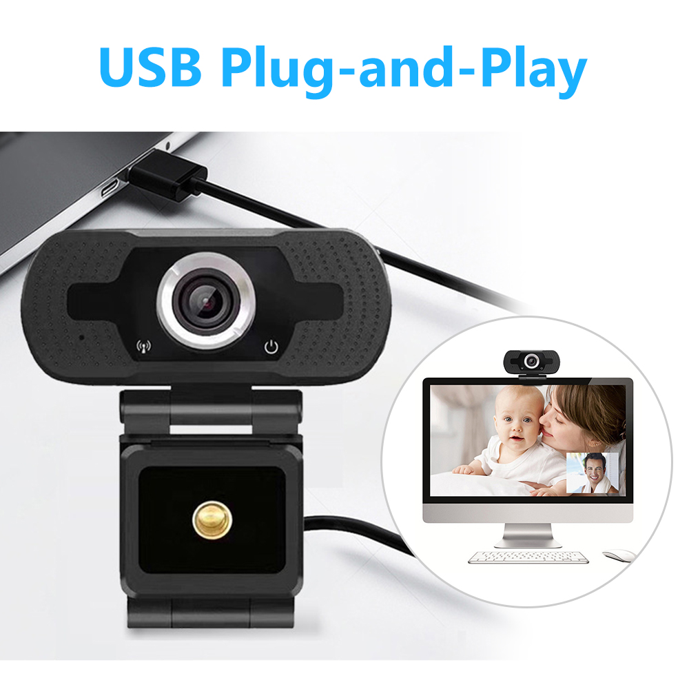 Webcam HD 1080P USB Clip-on PC Web Lấy nét tự động Micrô tích hợp để phát trực tiếp