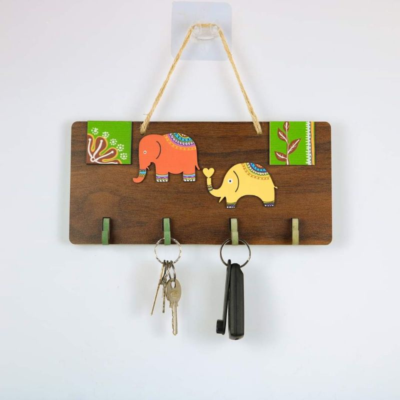 Bảng gỗ trang trí, bảng gỗ decor có móc để treo chìa khóa