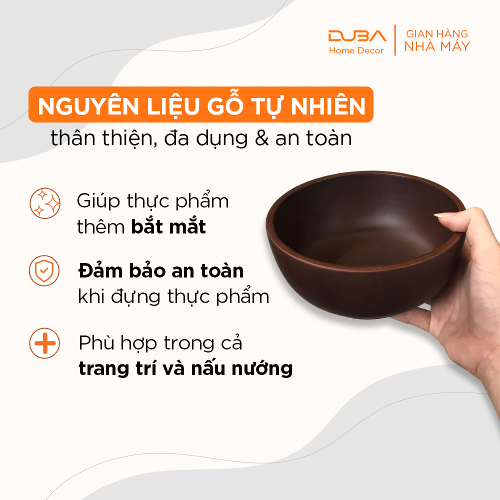 Tô gỗ, bát ăn cơm, tô salad gỗ tự nhiên hàng xuất Hàn Quốc - Chính hãng DUBA