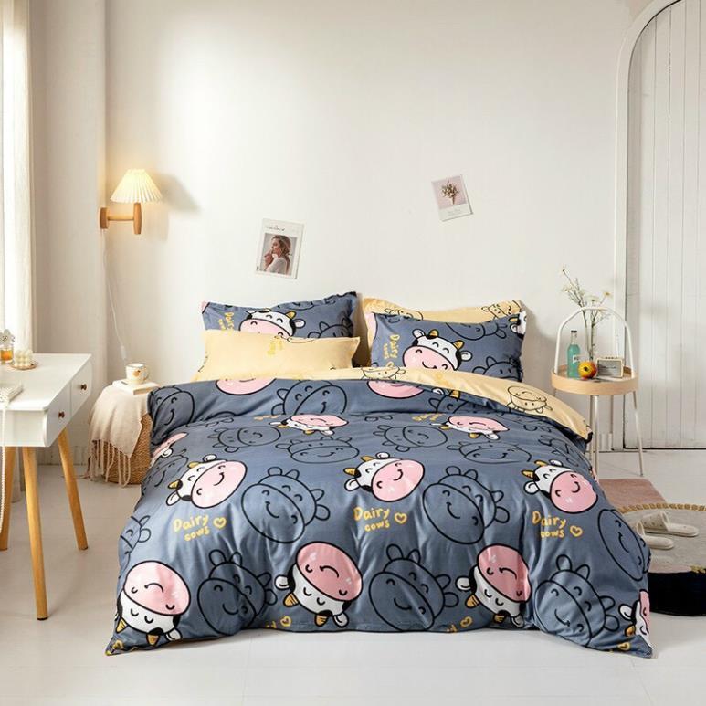 Bộ chăn ga gối , coton poly họa tiết kute đủ size miễn phí bo chun