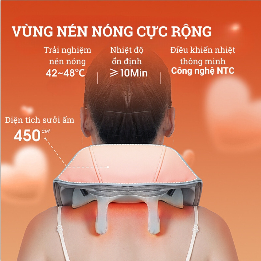 Máy massage cổ vai gáy hồng ngoại cao cấp 2023 chính hãng, massage đa năng toàn thân mô phỏng kỹ thuật massage số 8