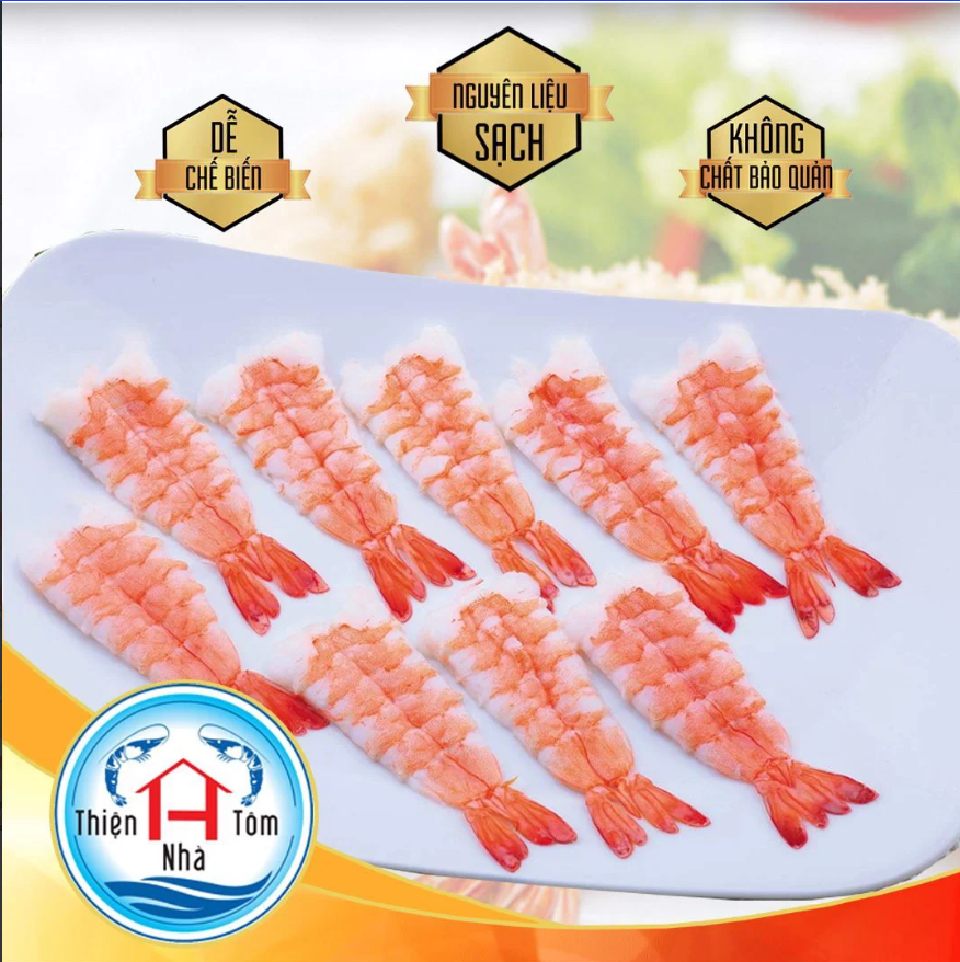 Tôm Thẻ Sushi - Maki - Size 7L Chừa Đuôi 20c/220g