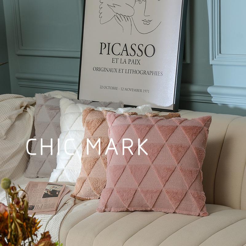 Ins Hình Học Tam Giác Sang Trọng Vỏ Gối Phòng Ngủ Ghế Sofa Đệm Lót Ghế Ô Tô Mô Hình Phòng Phòng Khách Tùy Chỉnh Gối Vuông