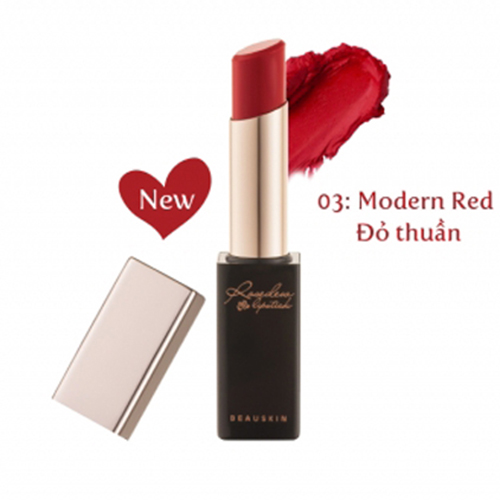 Son lì nhẹ môi Beauskin Rosedew Matte Creamy Hàn Quốc No.03 Đỏ thuần tặng kèm móc khóa