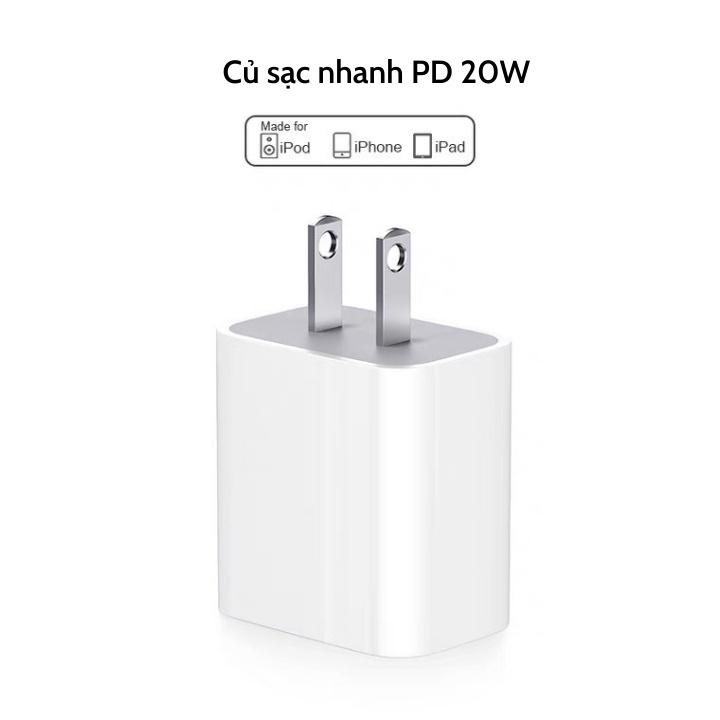 Bộ Sạc Nhanh PD 20W Cho IP 8/X/11/12/13 Type C To Lai Ning Bảo Hành 12 Tháng