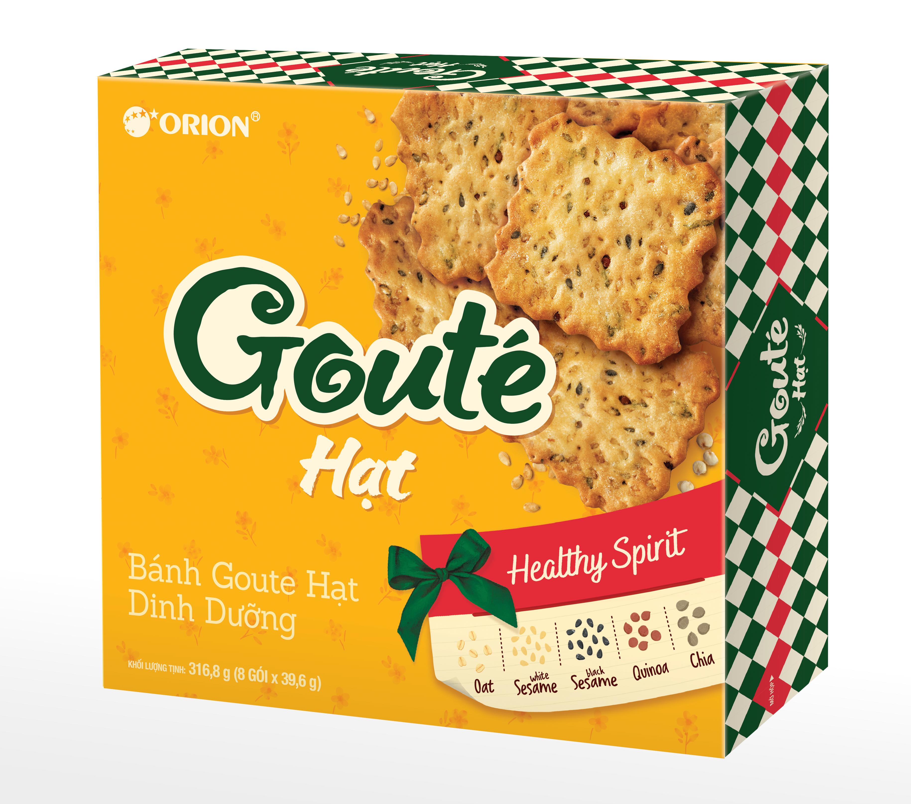 Bánh Goute Hạt dinh dưỡng hộp 8 gói (316.8g)