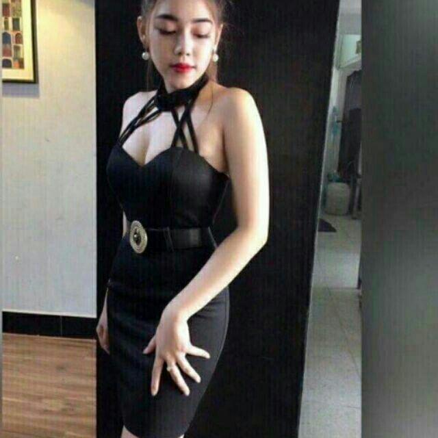 Đầm body cúp đan dây sexy