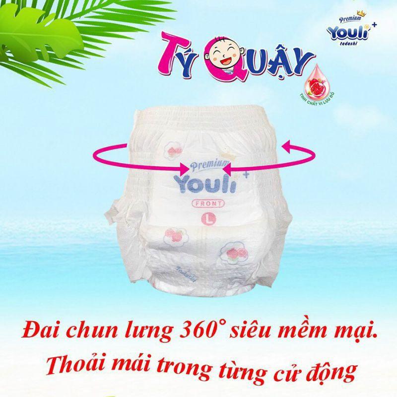 Tã Bỉm Quần Sơ Sinh YOULI Tý Quậy Size 2XL 50 Miếng Đai Chun Mềm Mại, Mỏng Nhẹ Siêu Thấm Hút Cho Bé 15-18 kg