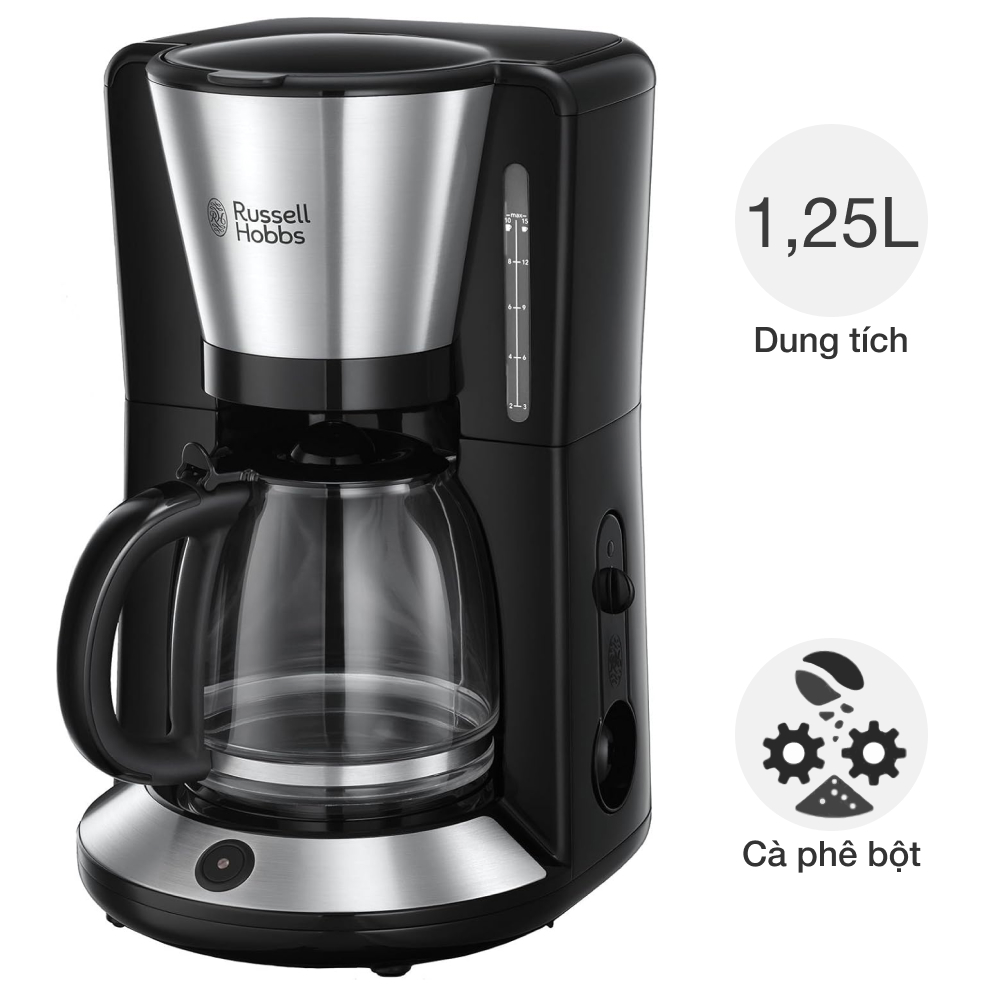 Máy pha cafe bán tự động Russell Hobbs 24010-56 Adventure Glass Carafe Hàng chính hãng