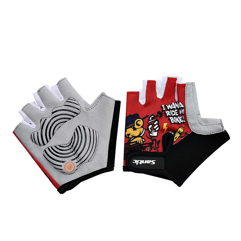 Santic Mùa Hè Trẻ Em Mới Của Găng Tay Xe Đạp 3-6 Năm Tuổi Bé Trai Và Bé Gái Xe Đạp Chống Trơn Trượt Ngắn ngón Tay Găng Tay Thể Thao Thoáng Khí