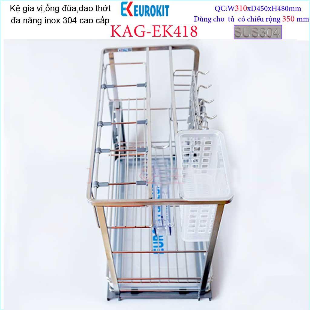 Kệ Gia vị Ray kéo Inox304, kệ đựng gia vị Euro ray giảm chấn, khuyến mãi phí lắp đặt trong TPHCM