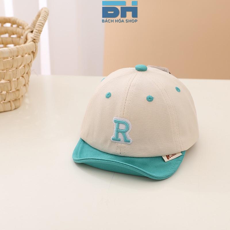 Mũ nón lưỡi trai cho bé từ 2 tháng đến 2 tuổi, phong cách thời trang, họa tiết chữ cái (Mũ R)