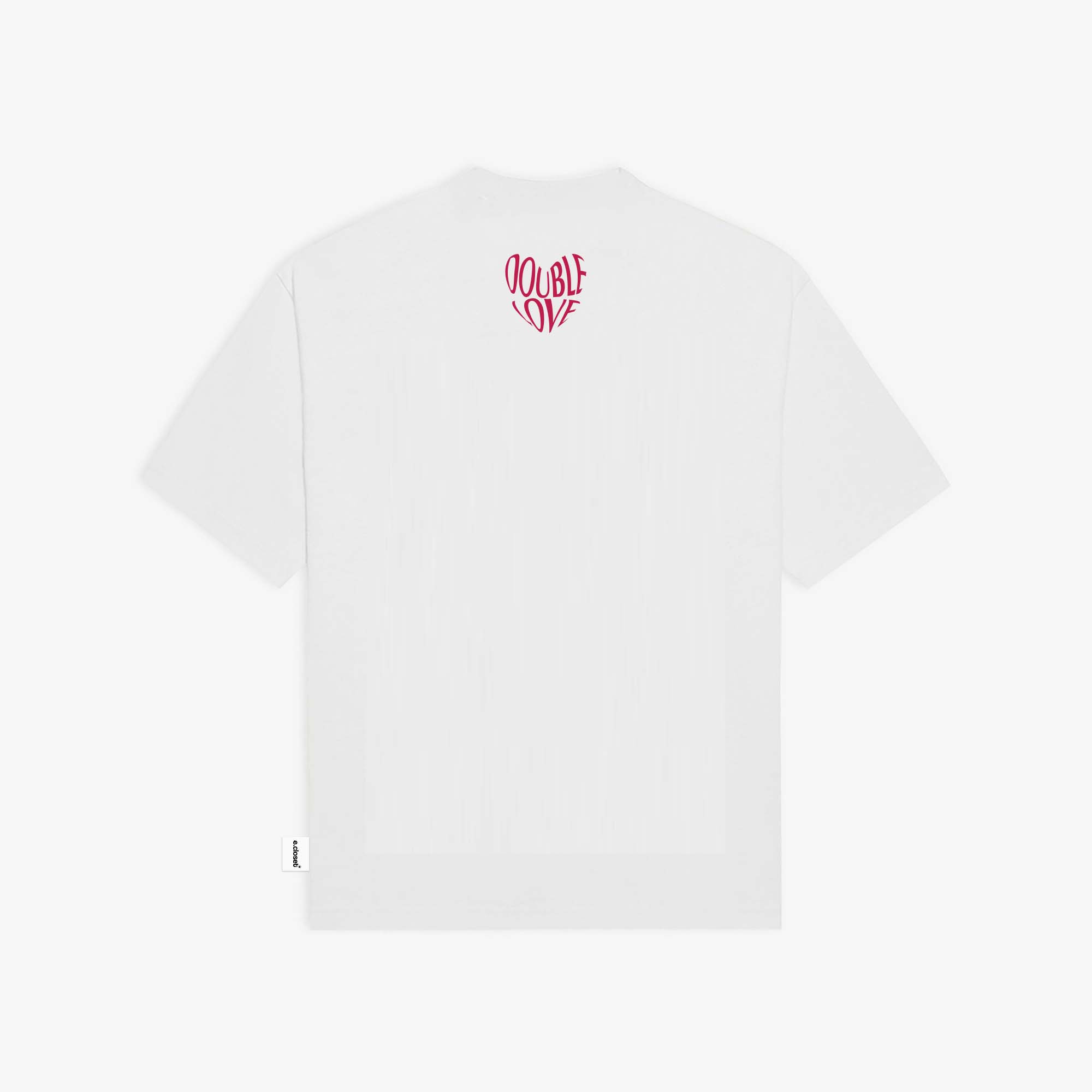 Áo Thun Tay Ngắn Oversize DOUBLE LOVE/ White (unisex, áo thun nam/ nữ)