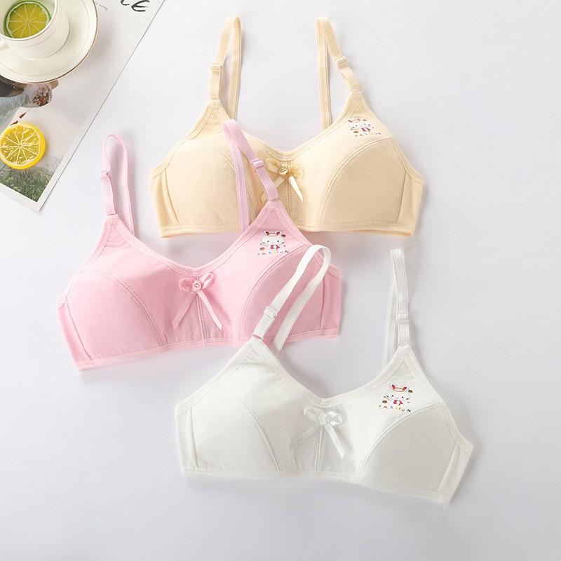 Áo ngực vải cotton không gọng không đệm mút cho tuổi teen mới lớn móc cài tùy chỉnh