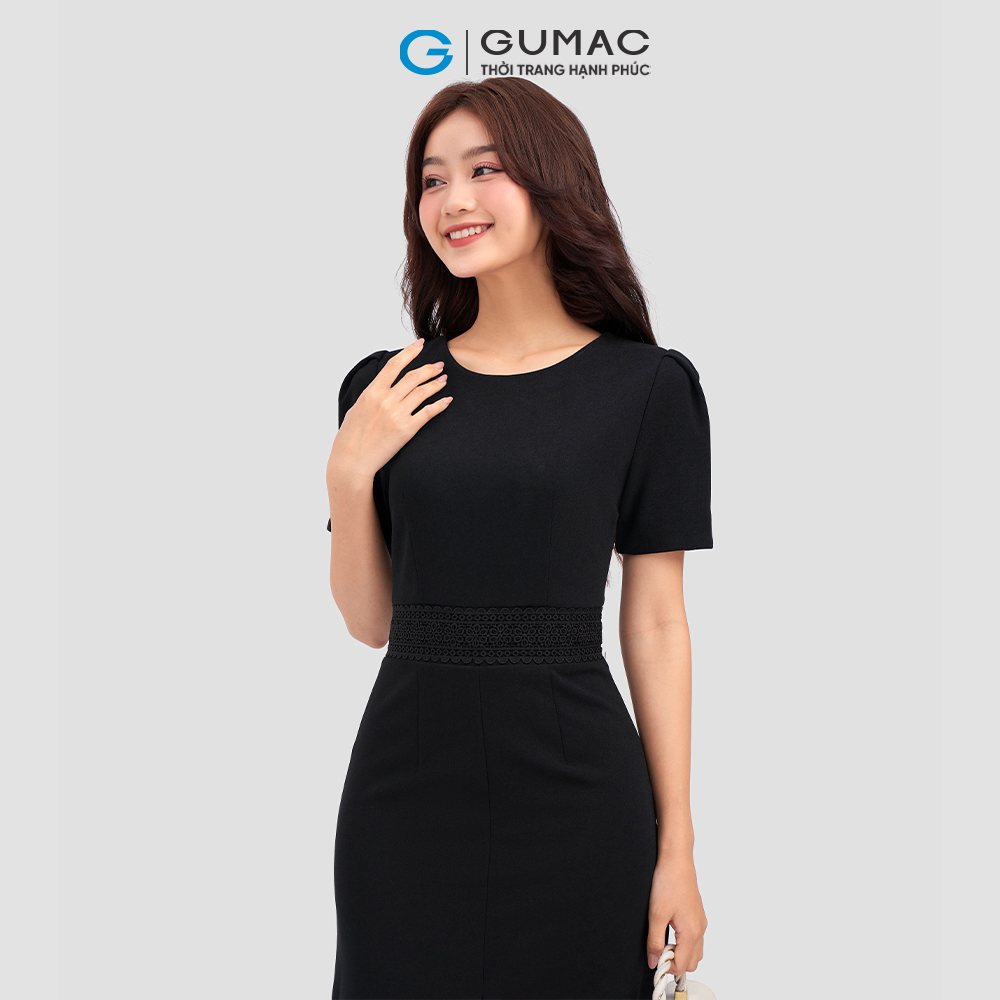 Đầm phối ren bản eo DC12077 thời trang GUMAC