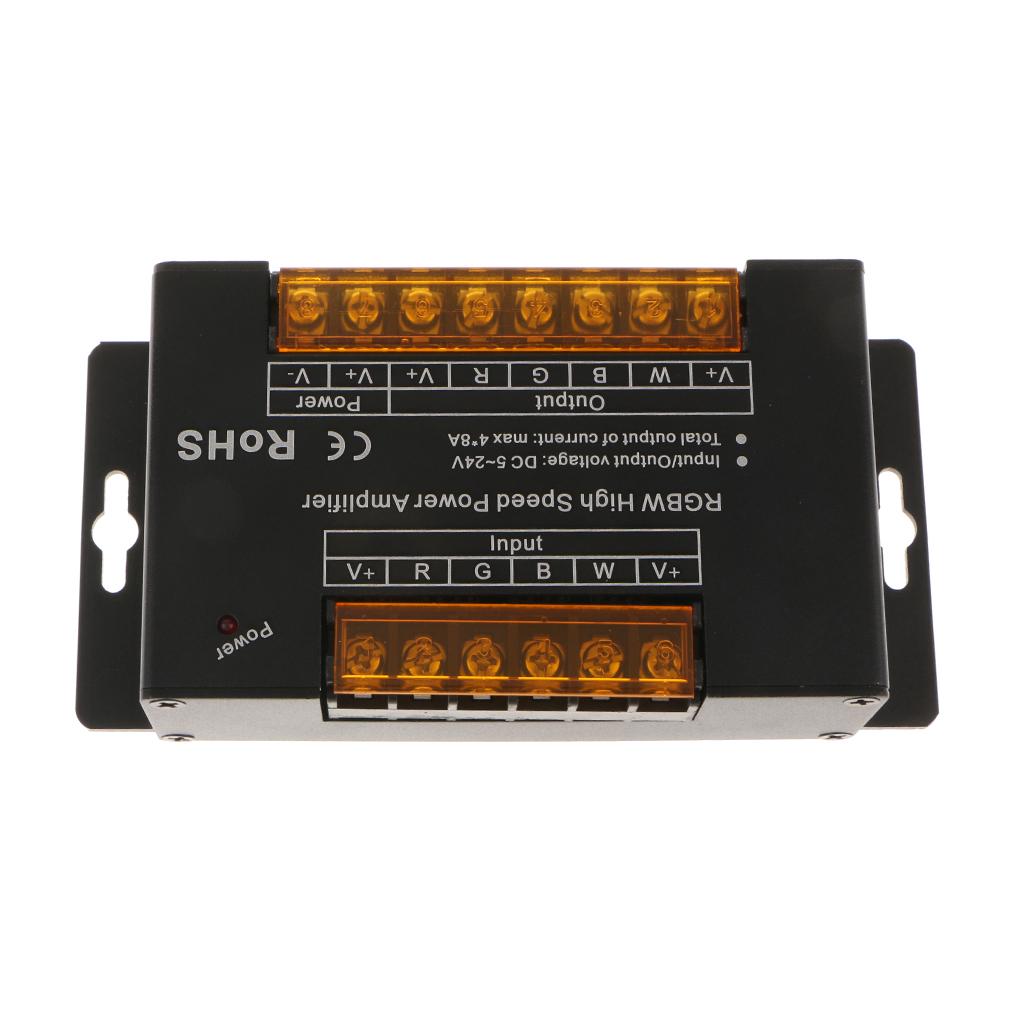 RGBW Amplifier Module LED Dimmer Controller for LED Strip Ribbon Light Lamps, DC 5V~24V, 32A