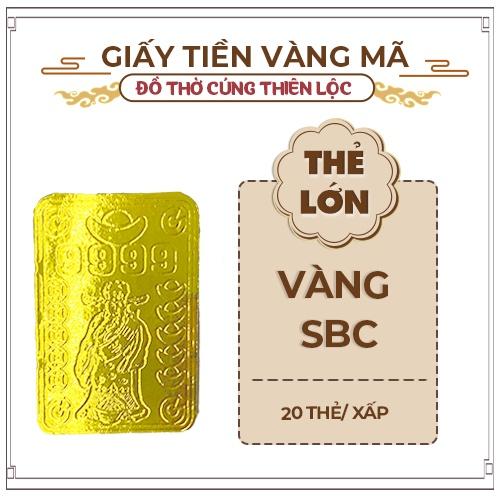 Vàng Thẻ SBC Cúng Tứ Phủ Hàng Mã Đồ Thờ Cúng Thiên Lộc - 1 Xấp 20 Thẻ