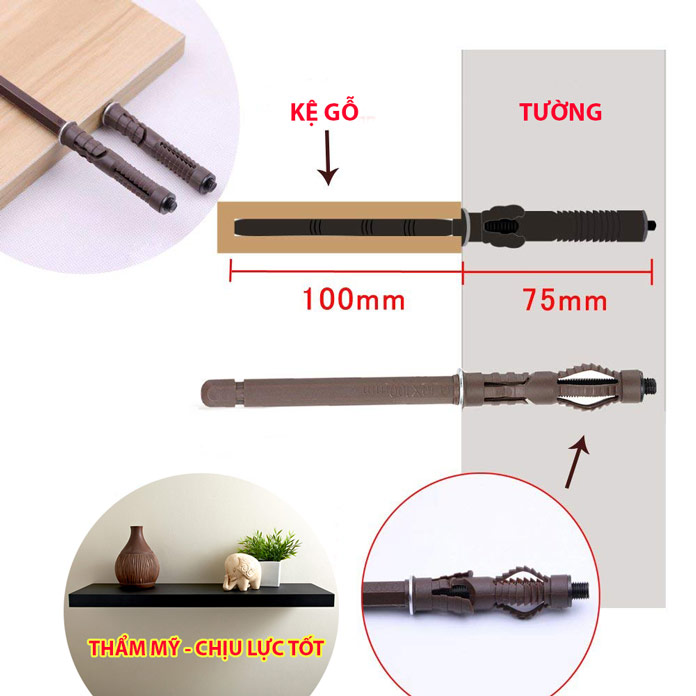 Kệ gỗ treo tường thanh ngang giá đỡ âm chắc chắn SIB KT240-80