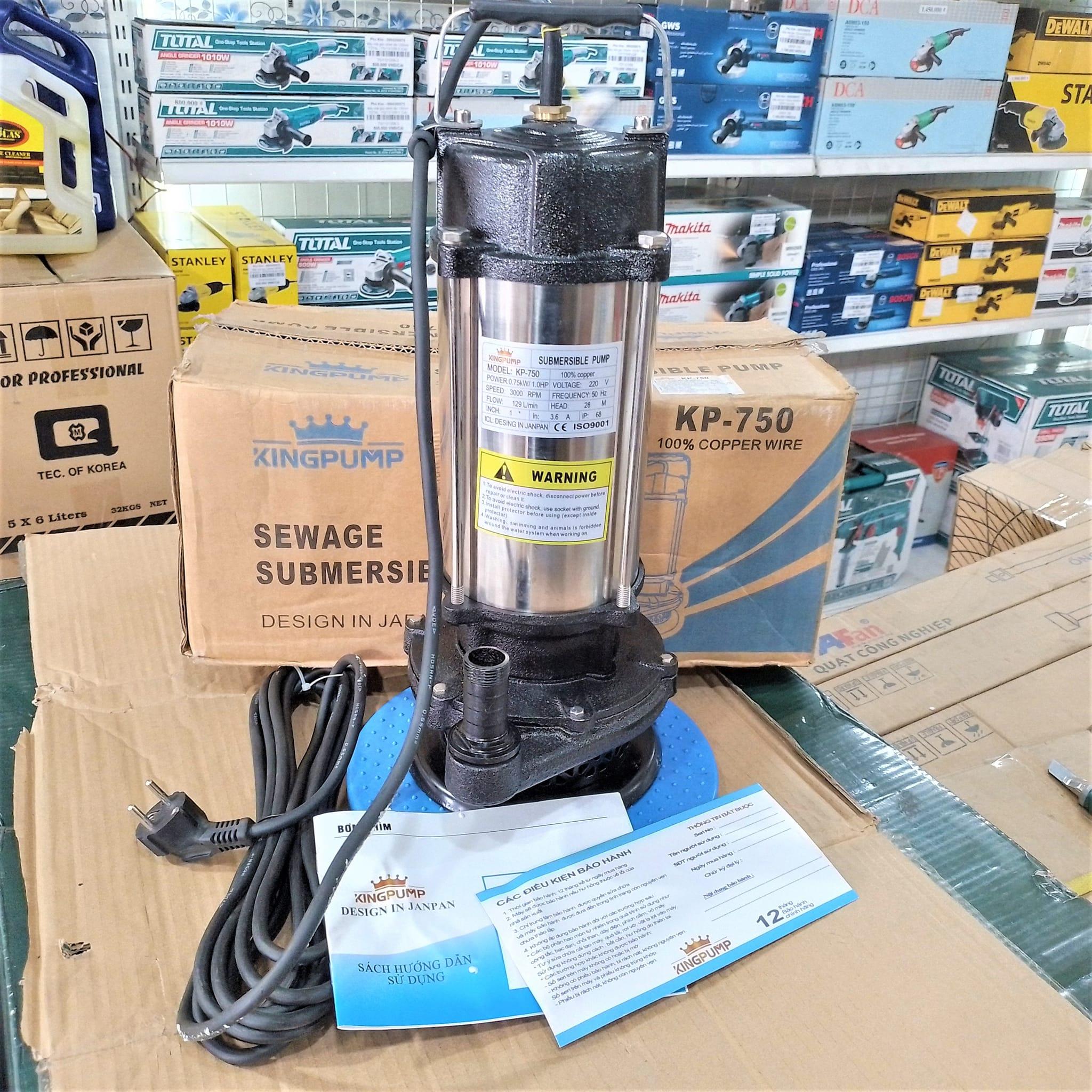 MÁY BƠM CHÌM (NƯỚC SẠCH) 750W KINGPUMP KP-750 - HÀNG CHÍNH HÃNG