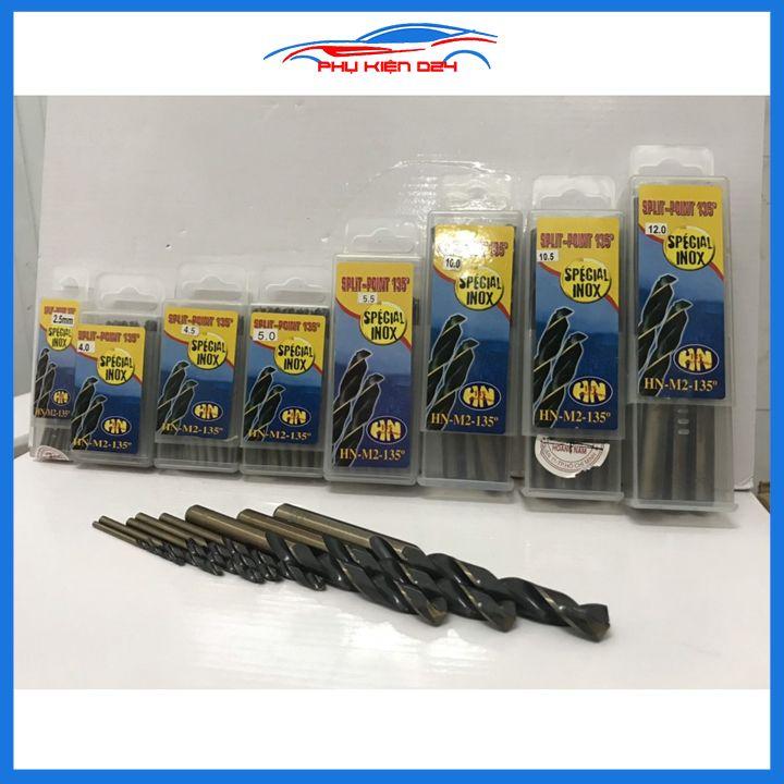 1 mũi khoan inox pháp F135 Hoàng Nam dùng khoan sắt bê tông gỗ tường đường kính 1mm đến 7.5mm