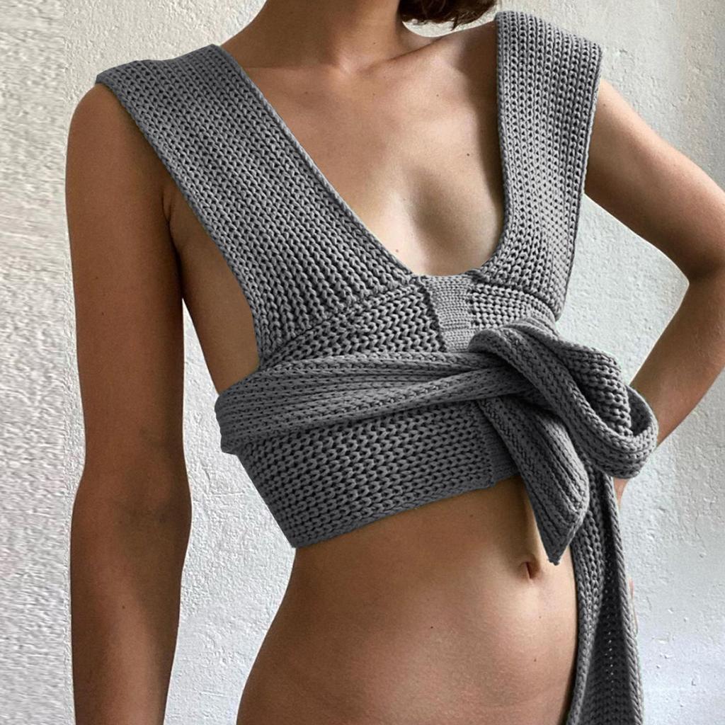 Knitted Tank Top Sleeveless Vest DIY Wear