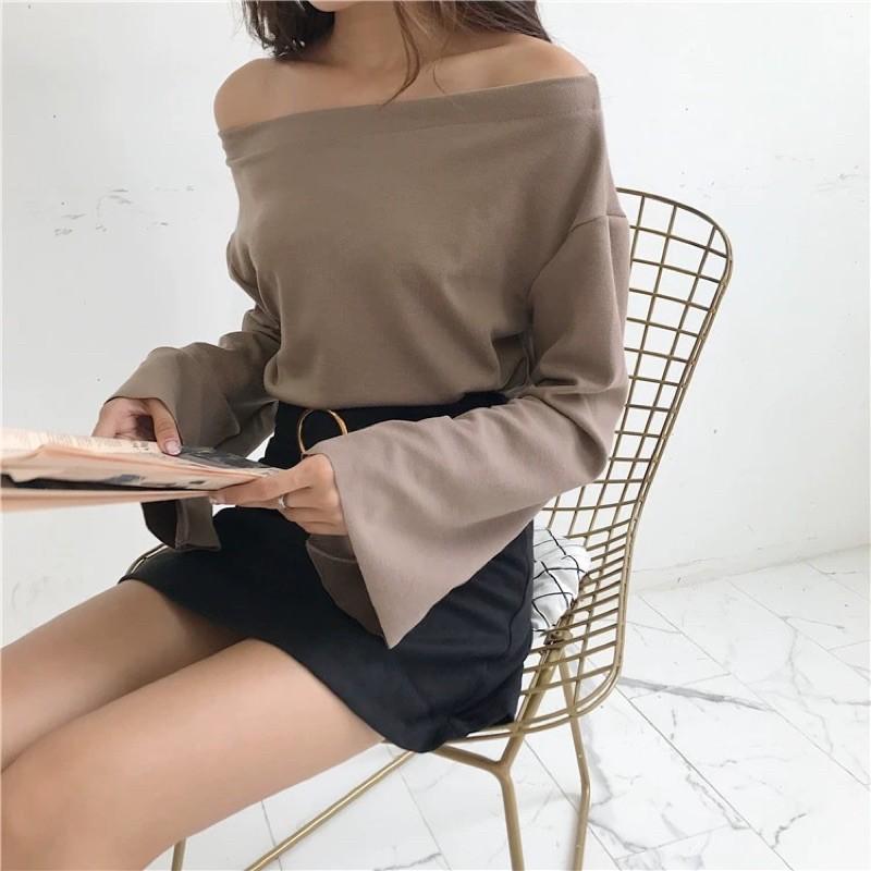 Áo trễ vai tay rộng sang chảnh