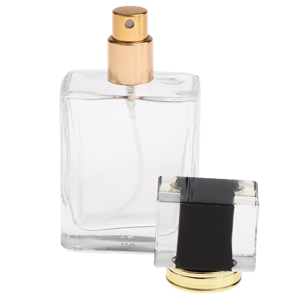 Empty Glass Perfume Fragrance Bottle Aftershave Spray Containers 50ml Black