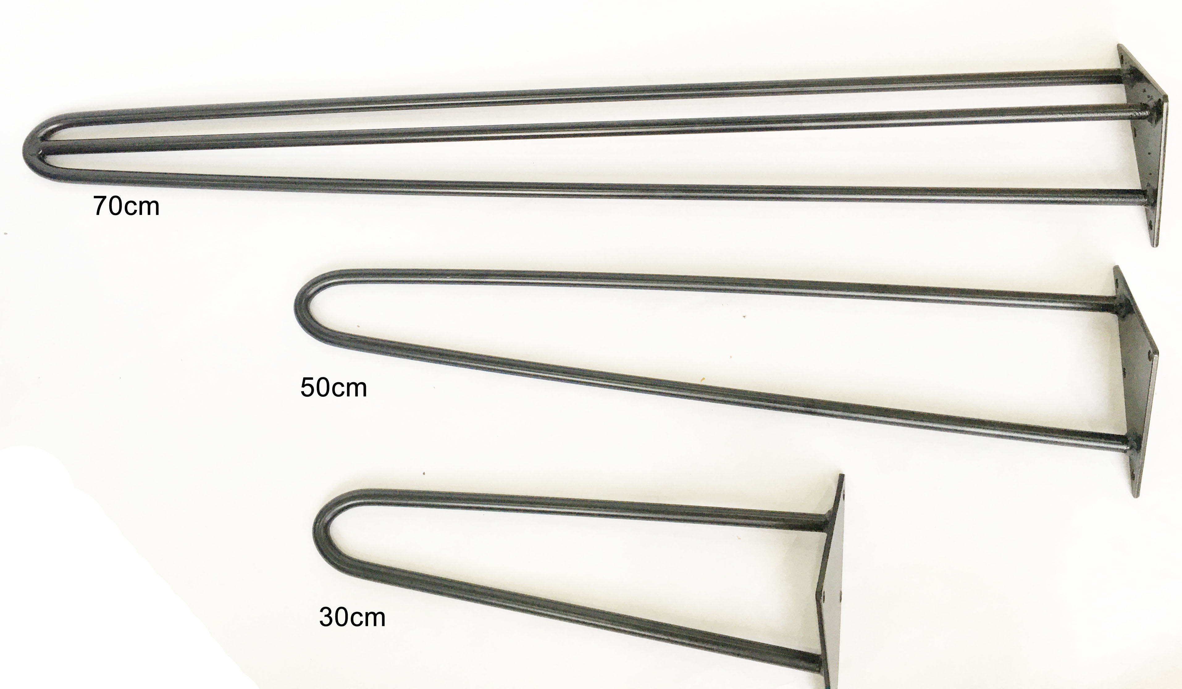 Chân bàn Hairpin Cao 50cm - chân sắt phủ Sơn tĩnh điện cao cấp, nan sắt đặc phi 10mm