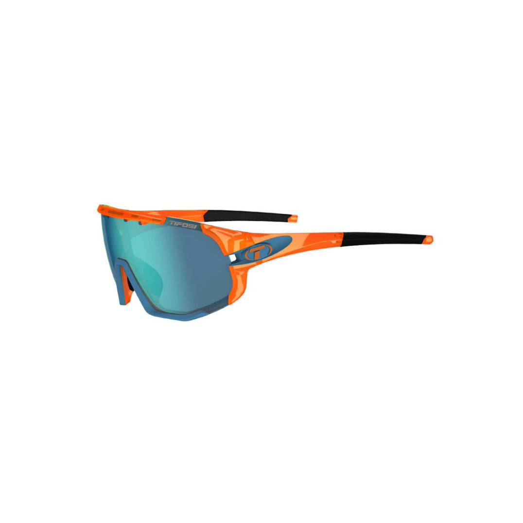 Kính mát thể thao Unisex Tifosi Sledge - Gọng Crystal Orange, Bộ 3 Tròng Đạp Chạy: Clarion Blue, Ac Red & Clear Lenses
