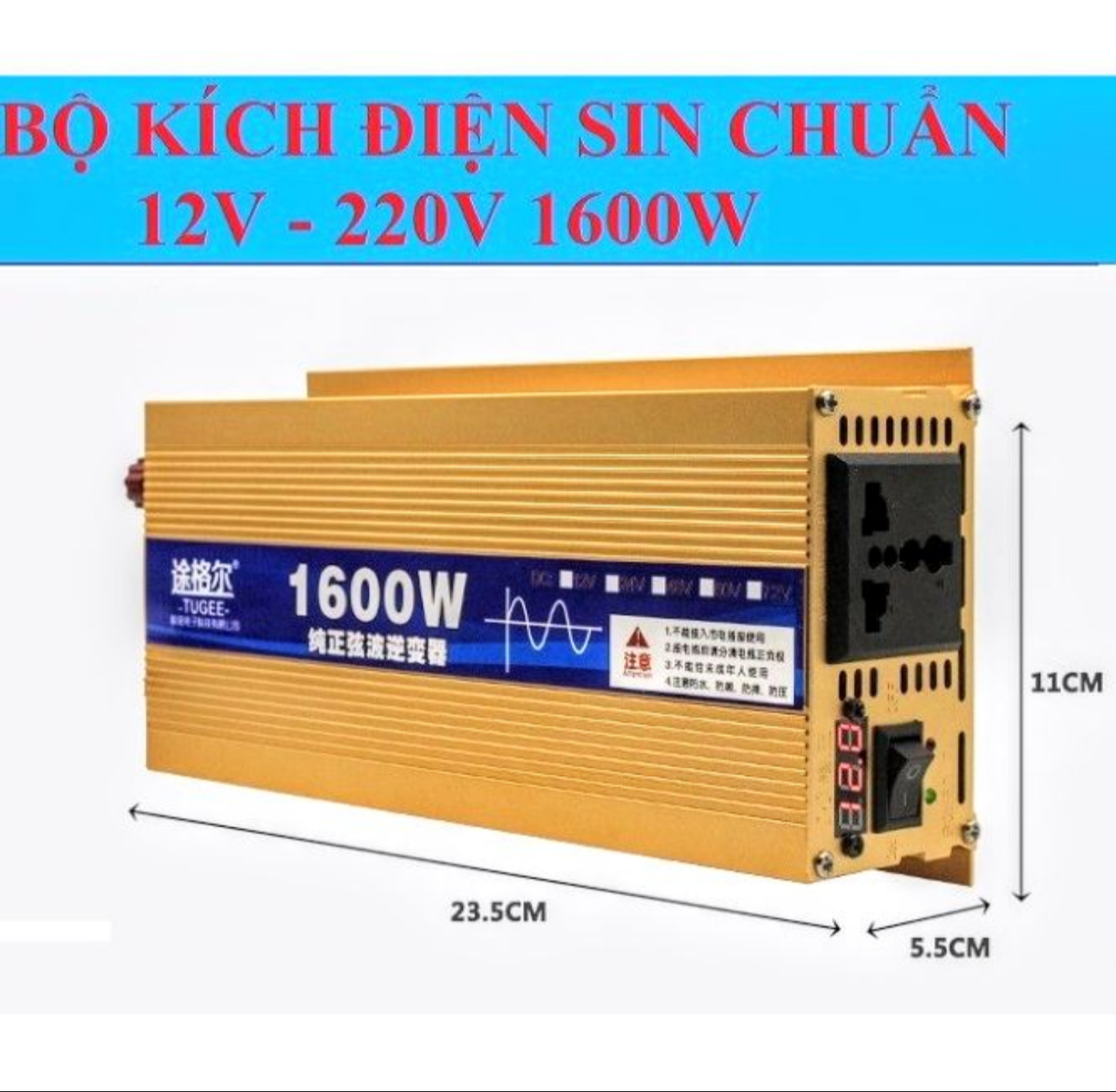 BỘ MÁY PHÁT ĐIỆN KÍCH ĐIỆN DC12V LÊN VAC 220V BẰNG SÓNG ZIN SỬ DỤNG NHƯ ĐIỆN LƯỚI HÀNG CHUẨN LOẠI TỐT