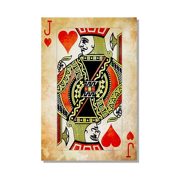 Tranh lá bài, tranh trang trí quán bar, bài tây trên gỗ - Chất cơ 20x30cm