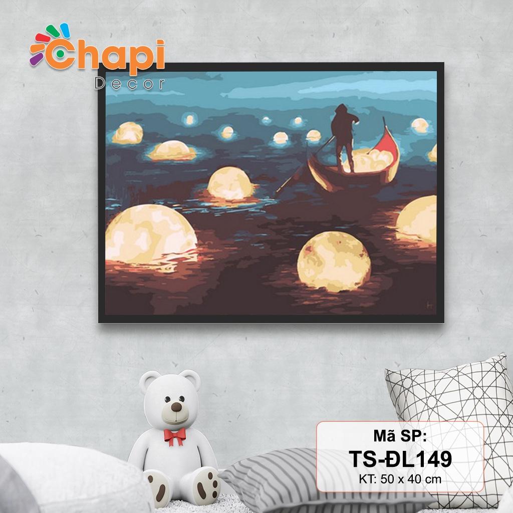 Tranh tô màu theo số Chapi Tranh Đẹp Lạ về đêm Size 40x50cm đã căng khung