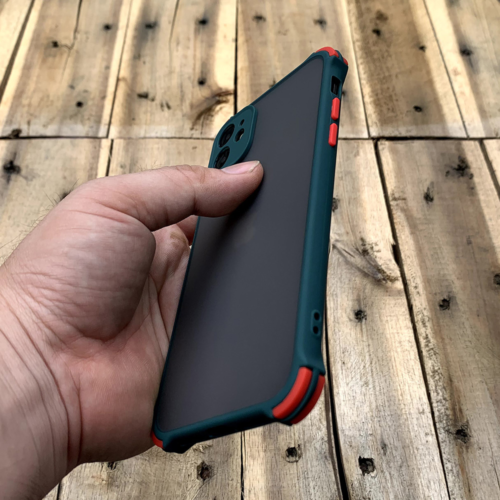 Ốp lưng chống sốc toàn phần màu xanh lá đậm dành cho iPhone 11