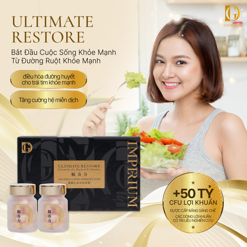 Viên uống bổ sung lợi khuẩn IMPERIUM ULTIMATE RESTORE khởi đầu cuộc sống lành mạnh với sức khỏe tiêu hóa tốt hơn, tăng cường miễn dịch, quà tặng ý nghĩa cho cấp trên, bạn bè, đồng nghiệp, người thân