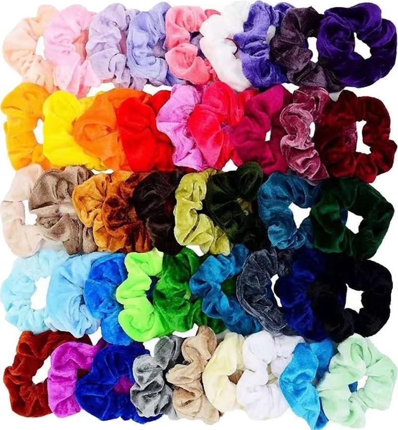 Bộ 46 Nữ Nhung Scrunchies Các Loại Cao Su Tóc Thun Co Giãn