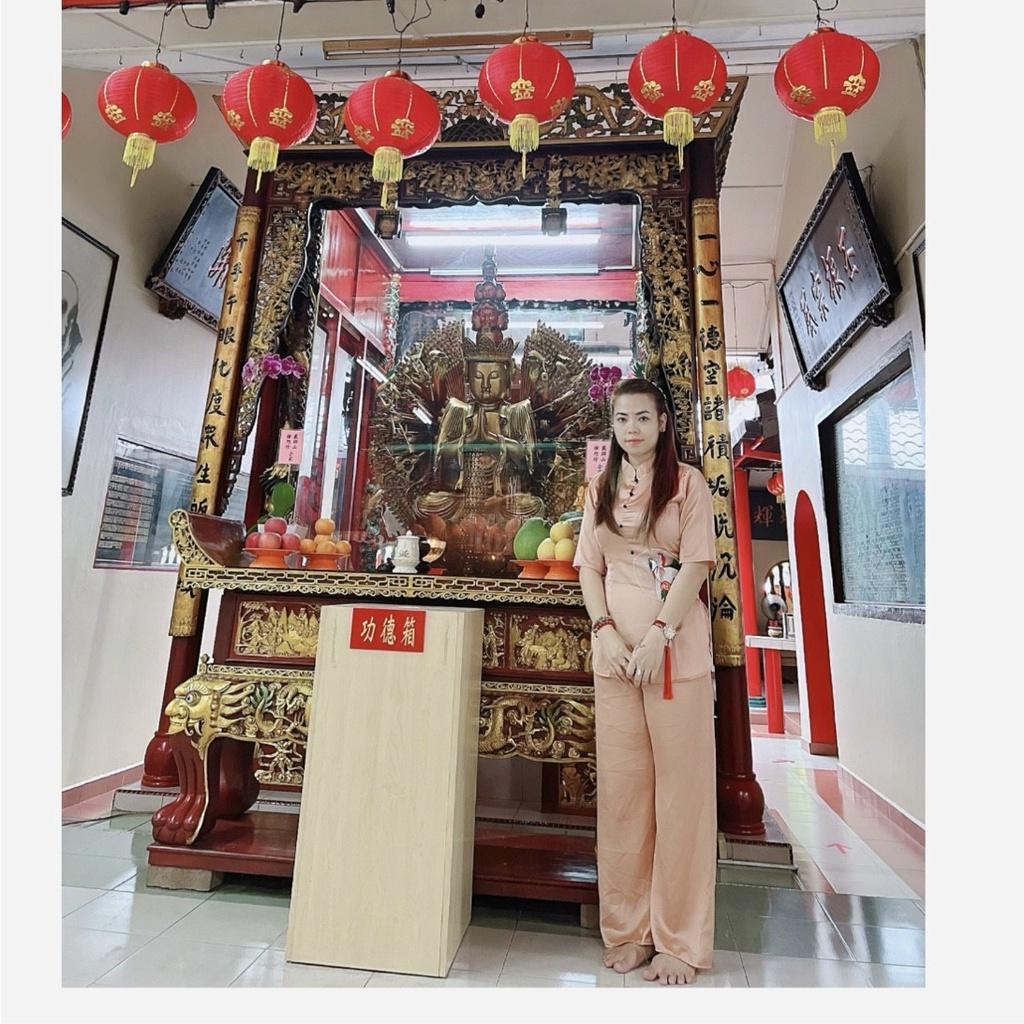 ĐỒ LAM ĐI CHÙA Tàu Lụa Đính Dây May Mắn