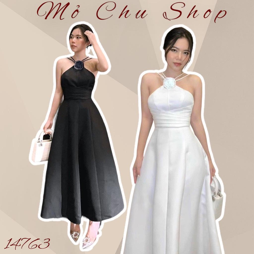 ĐẦM MAXI CỔ YẾM CÀI TAG HOA