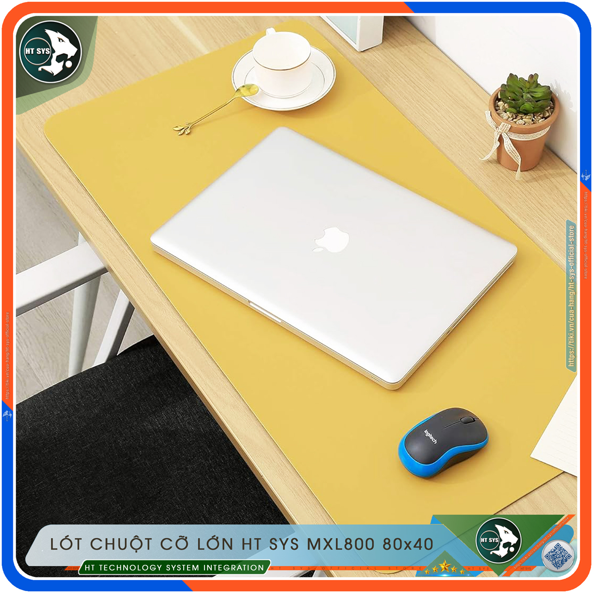Miếng Lót Chuột HT SYS - Lót Chuột Cỡ Lớn 80x40 Và 90x45 - Chất Liệu PU Cao Cấp, Thiết Kế 2 Mặt Tiện Lợi - Chất Liệu Chống Trơn Trượt, Nhăn, Bám Bụi - Hàng Chính Hãng