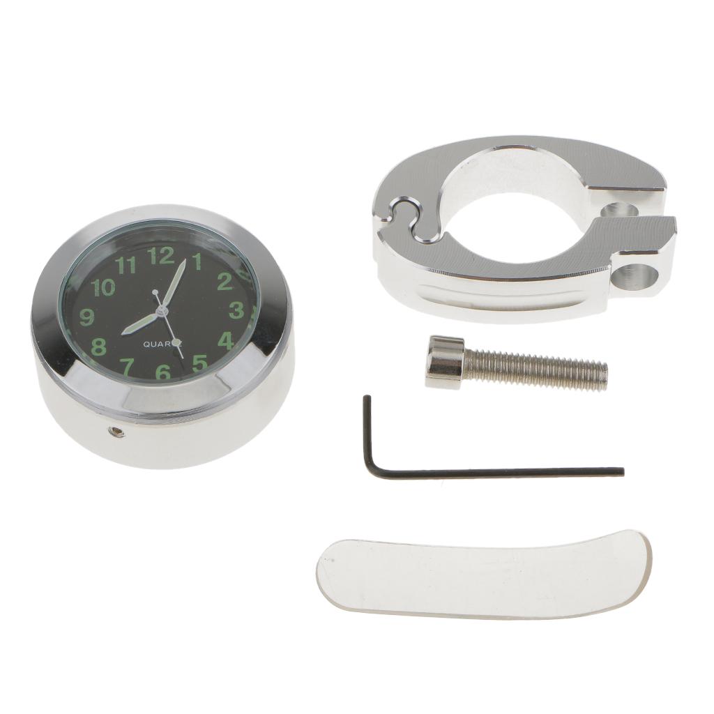 Waterproof Chrome Motorcycle Bike Handle Bar Mount Clock for