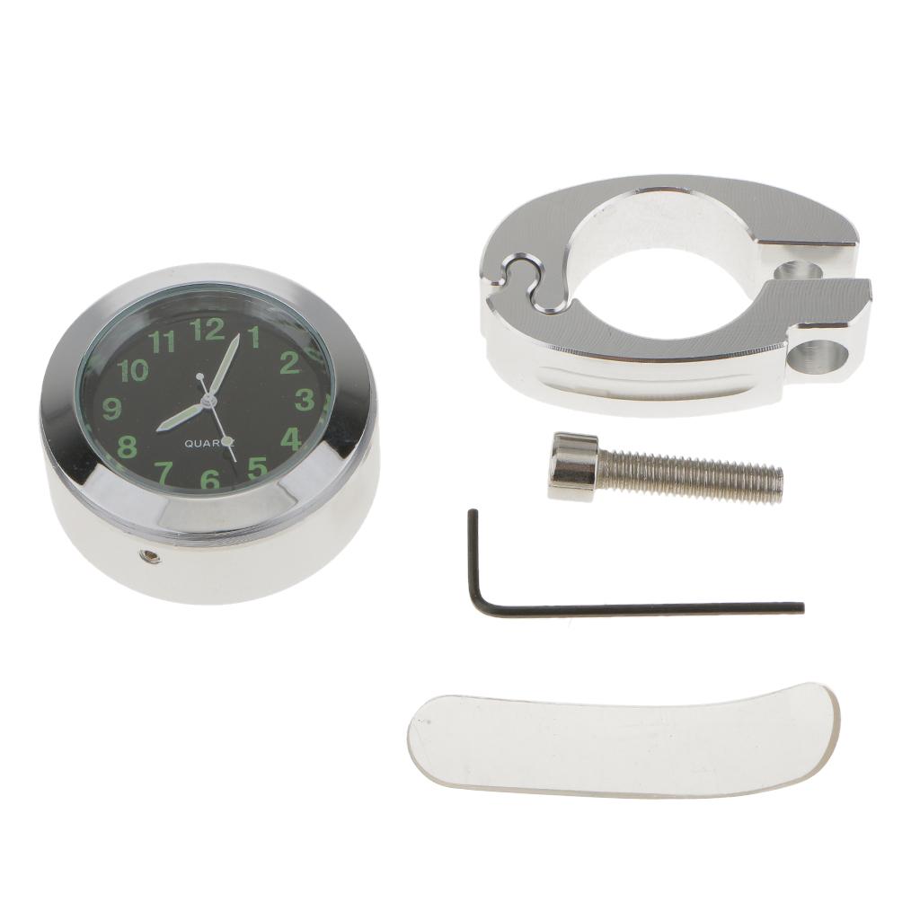 Waterproof Motorcycle Clock Chrome Bicycle Handlebar Mount Instrument for Honda