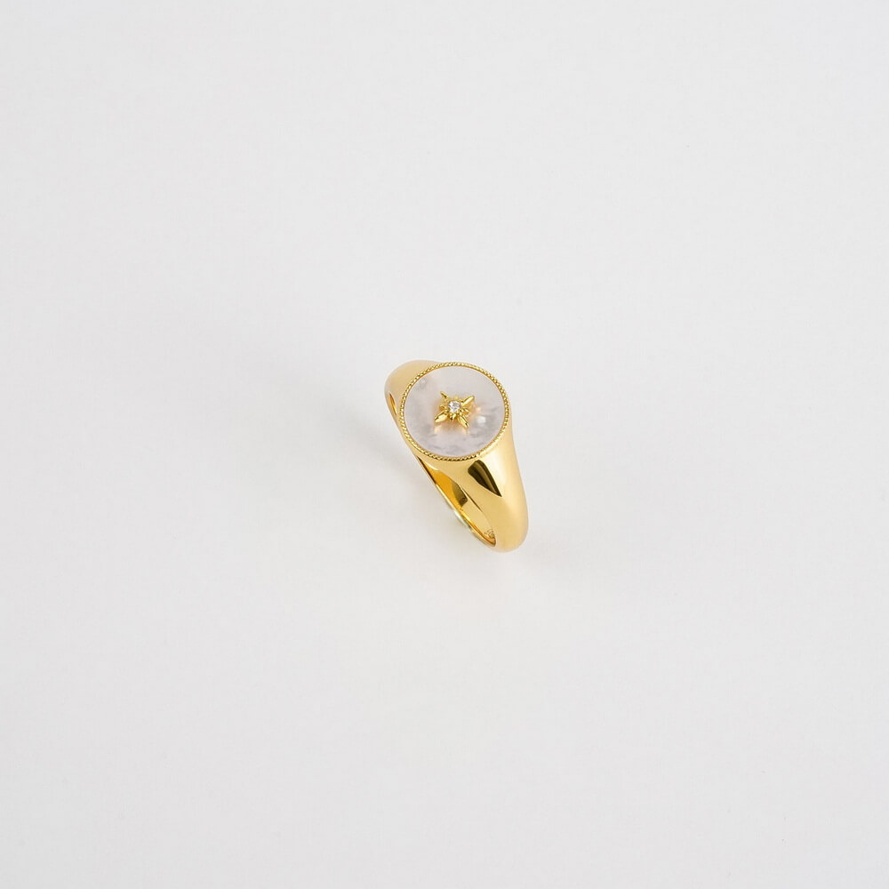 Nhẫn Ngọc Trai FW Thiết Kế Cao Cấp UK Style (Star Mother of Pearl) - MOON Jewelry