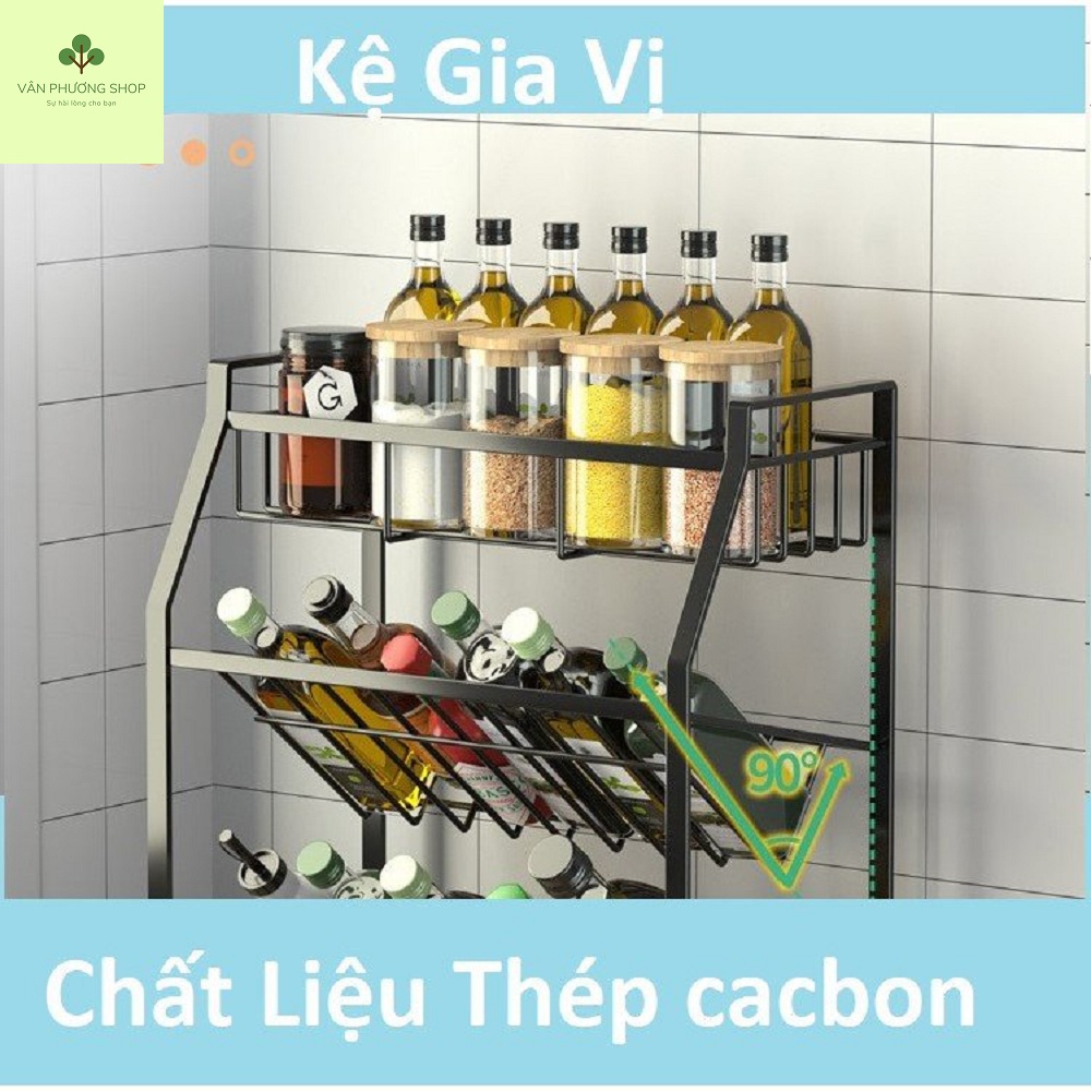 KỆ GIA VỊ INOX 3 TẦNG NGHIÊNG TIỆN DỤNG