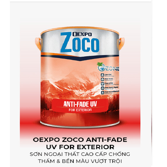 OEXPO ZOCO ANTI-FADE UV FOR EXTERIOR – SƠN NGOẠI THẤT CAO CẤP CHỐNG THẤM & BỀN MÀU VƯỢT TRỘI- OZ 80116