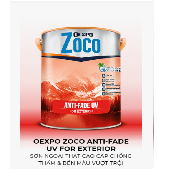 OEXPO ZOCO ANTI-FADE UV FOR EXTERIOR – SƠN NGOẠI THẤT CAO CẤP CHỐNG THẤM &amp; BỀN MÀU VƯỢT TRỘI- OZ 86187